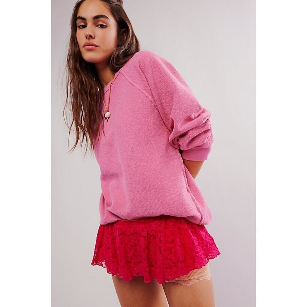 NEW FREE PEOPLE INTIMATELY ALL DAY LACE BLOOMING RASPBERRY MEDIUM